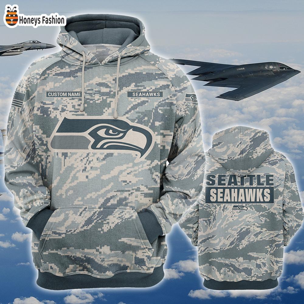 Seattle Seahawks U.S Air Force ABU Camouflage Personalized T-Shirt Hoodie