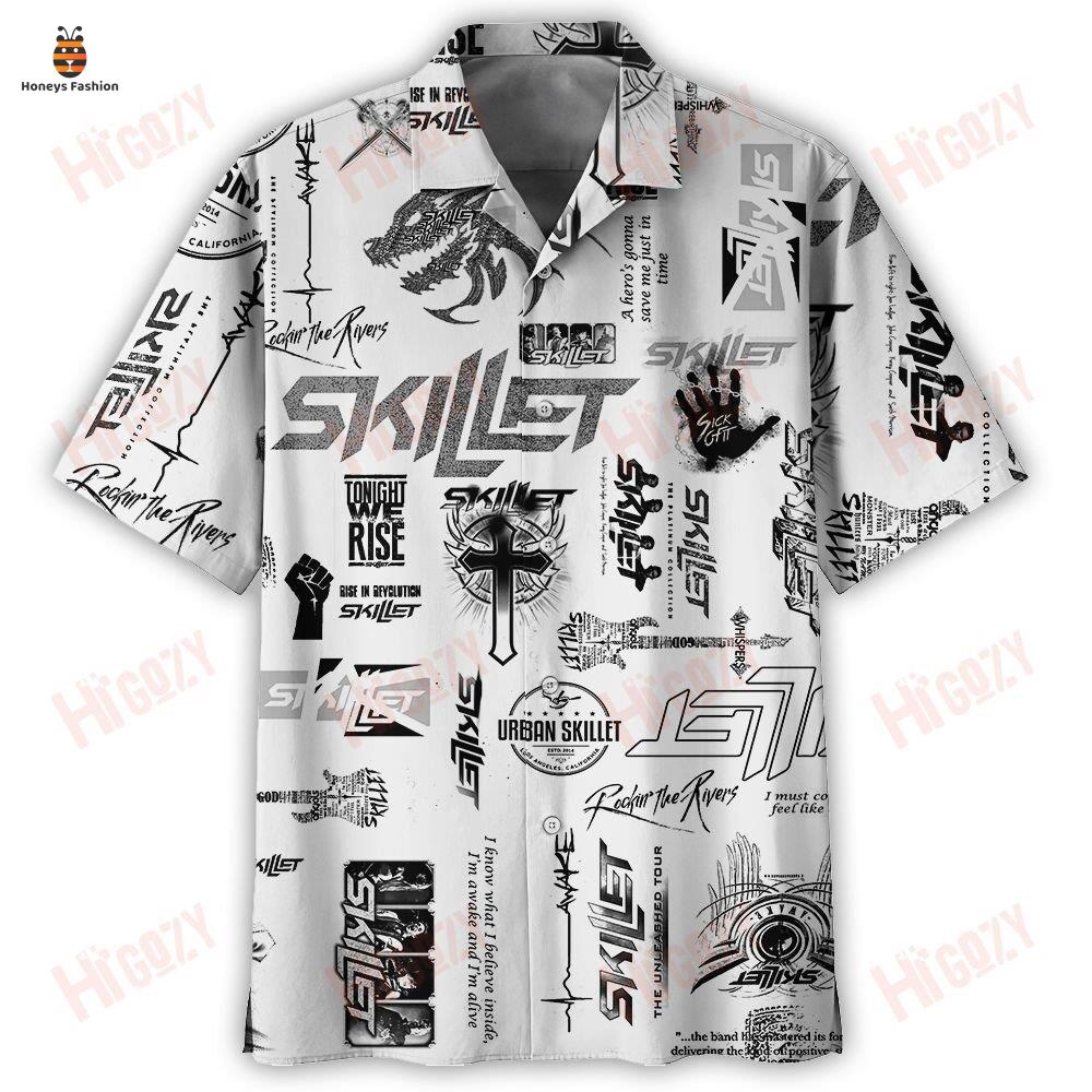 Skillet Black And White Hawaiian Shirt