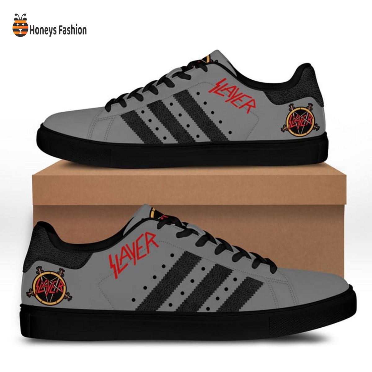 Slayer Band Grey Stan Smith Low Top Shoes