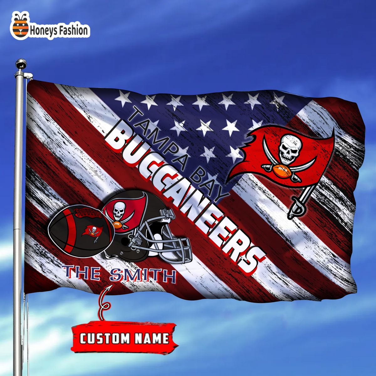 Tampa Bay Buccaneers Custom Name Personalized Flag