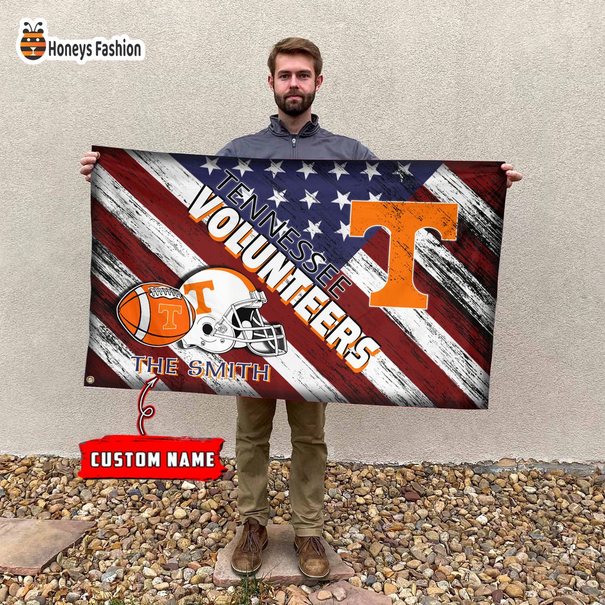 Tennessee Volunteers Custom Name Personalized Flag
