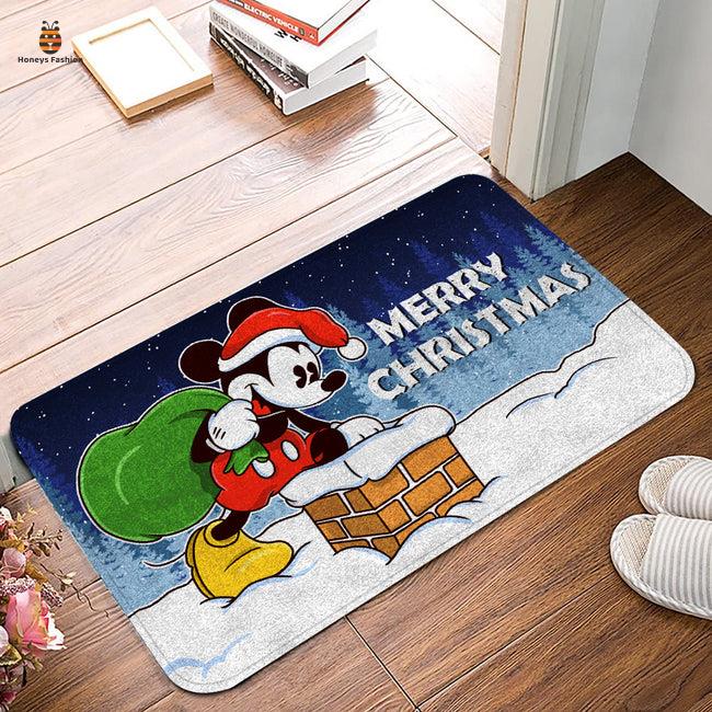 Walt Disney Santa Mickey Mouse Merry Christmas Doormat