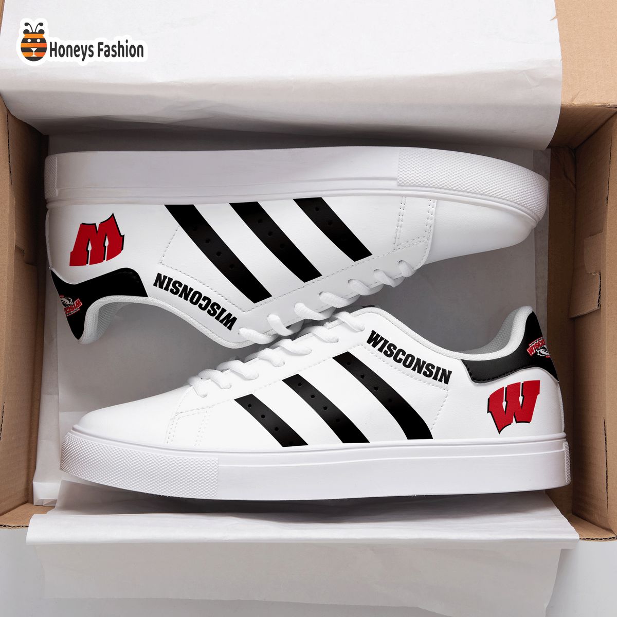 Wisconsin Badgers Stan Smith Skate Shoes