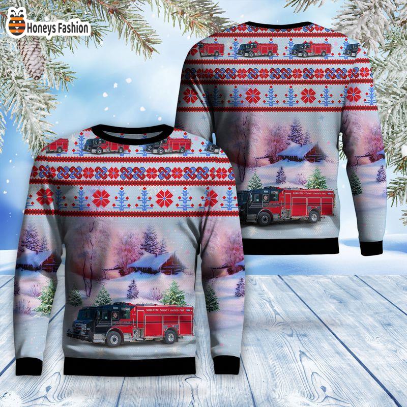 Wyoming Sublette County Unified Fire Ugly Sweater