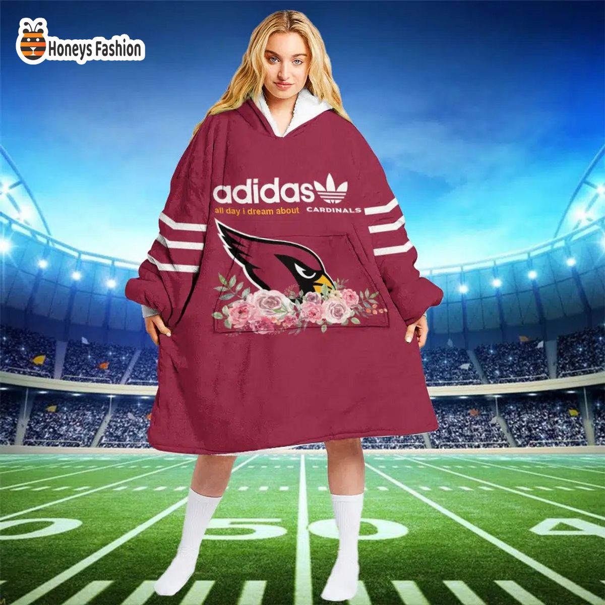 Arizona Cardinals NFL Adidas all day i dream about Cardinals blanket hoodie