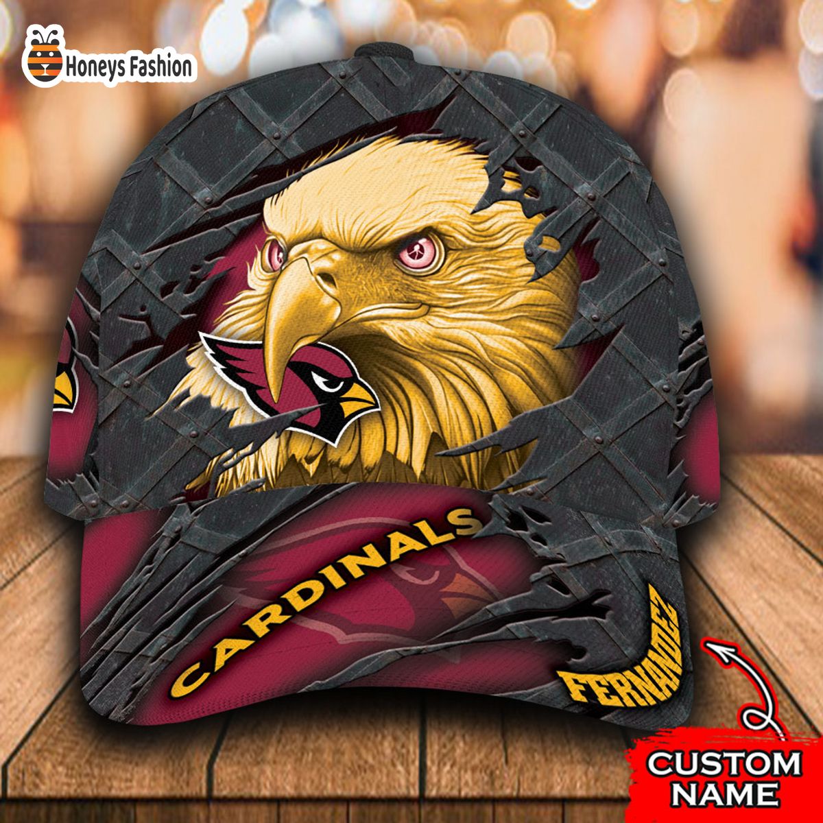 Arizona Cardinals NFL Eagle Custom Name Classic Cap