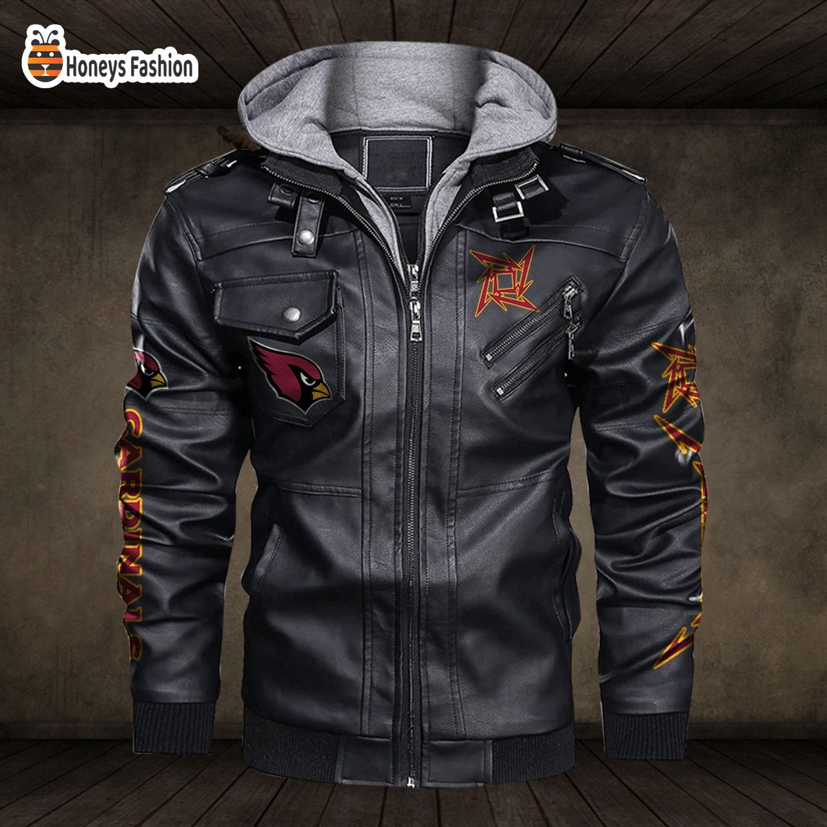 Arizona Cardinals NFL Metallica 2D PU Leather Jacket