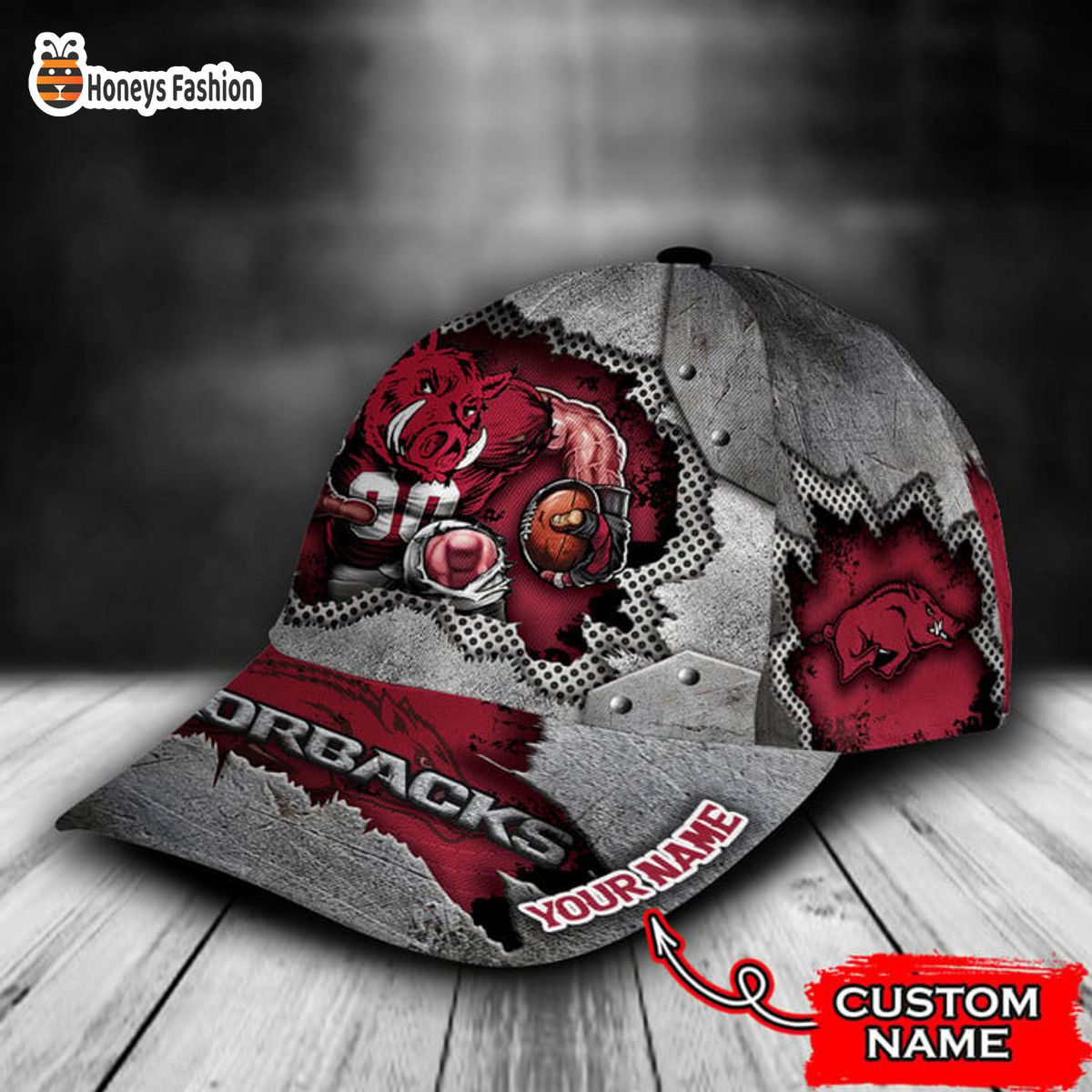 Arkansas razorbacks mascot custom name classic cap