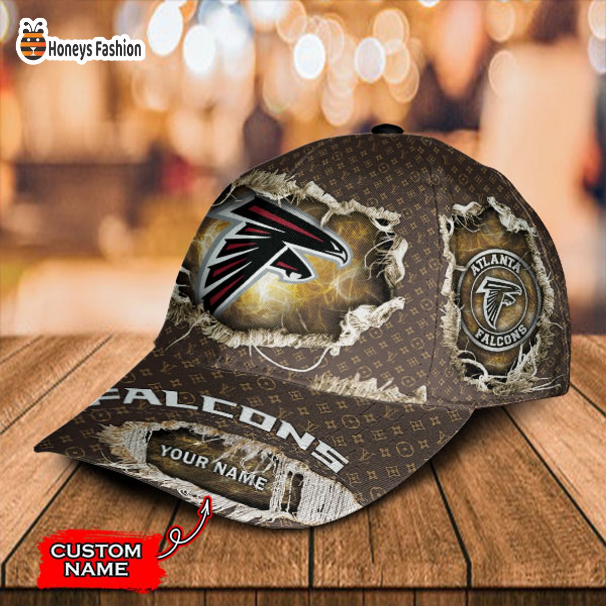 Atlanta Falcons LV Louis Vuitton Custom Name Classic Cap