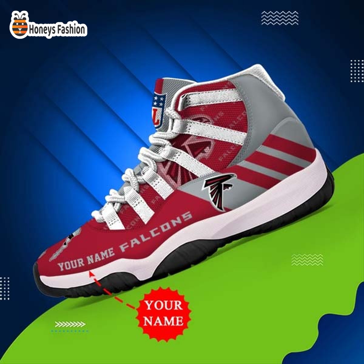 Atlanta Falcons NFL Adidas Personalized Air Jordan 11 Shoes