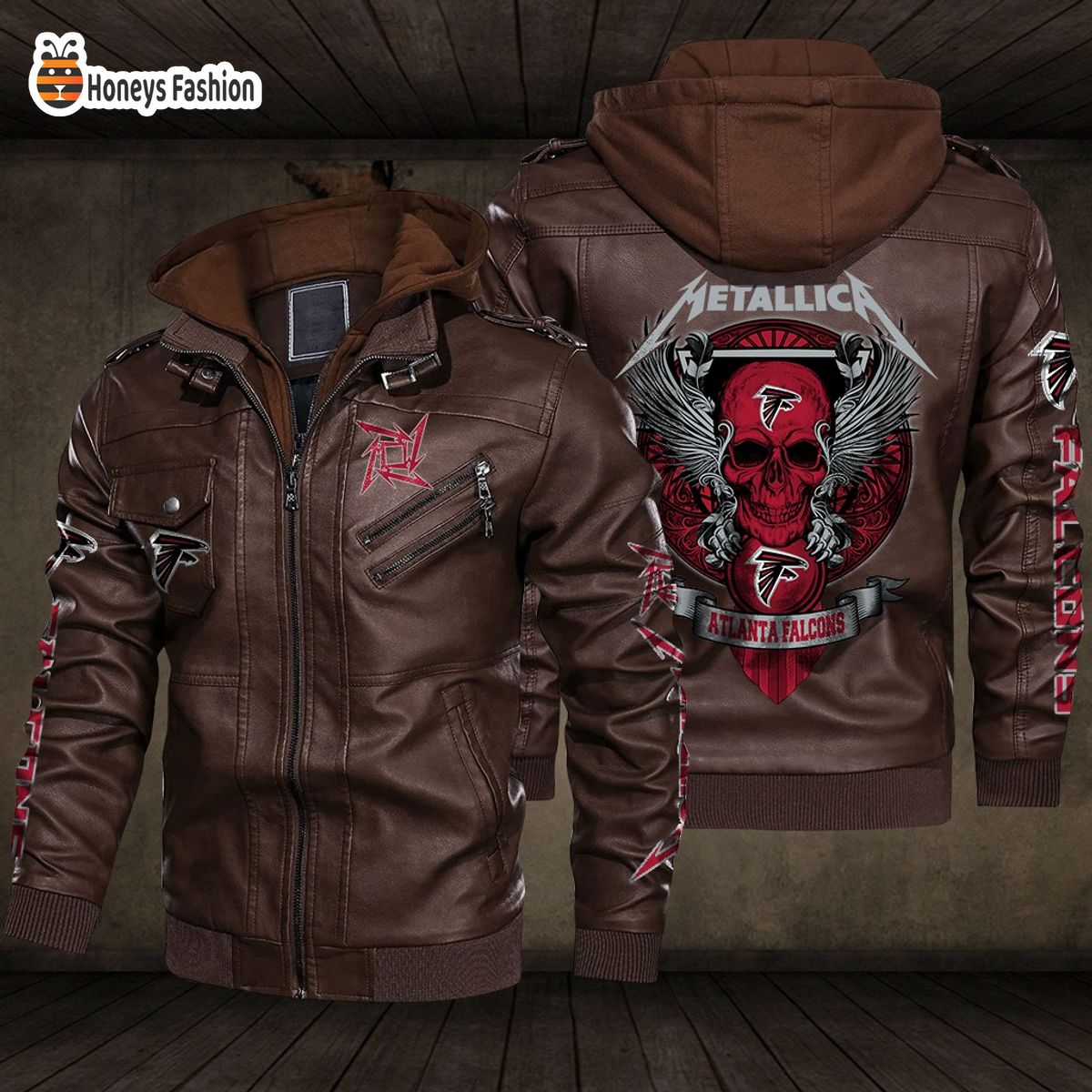 Atlanta Falcons NFL Metallica 2D PU Leather Jacket