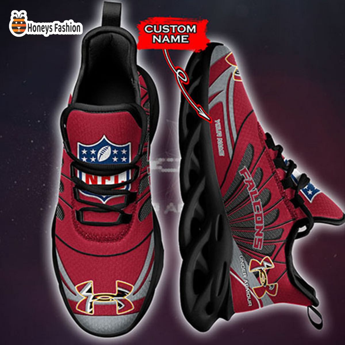 Atlanta Falcons Under Armour Custom Name Max Soul Sneaker