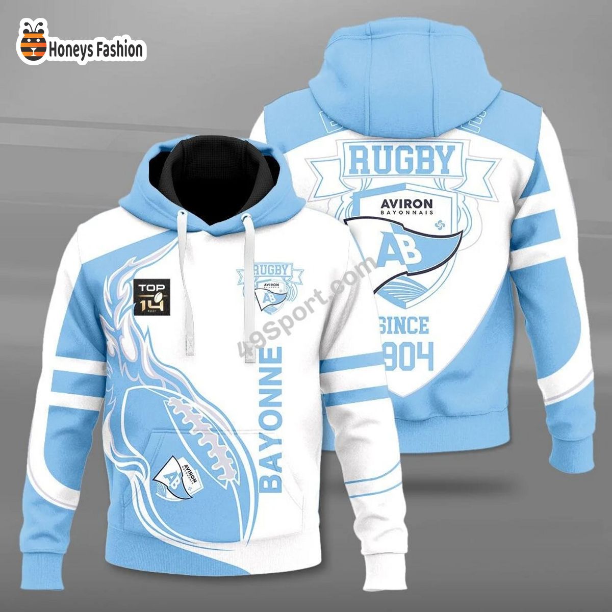 Stade Rochelais Top 14 Rugby 3d hoodie