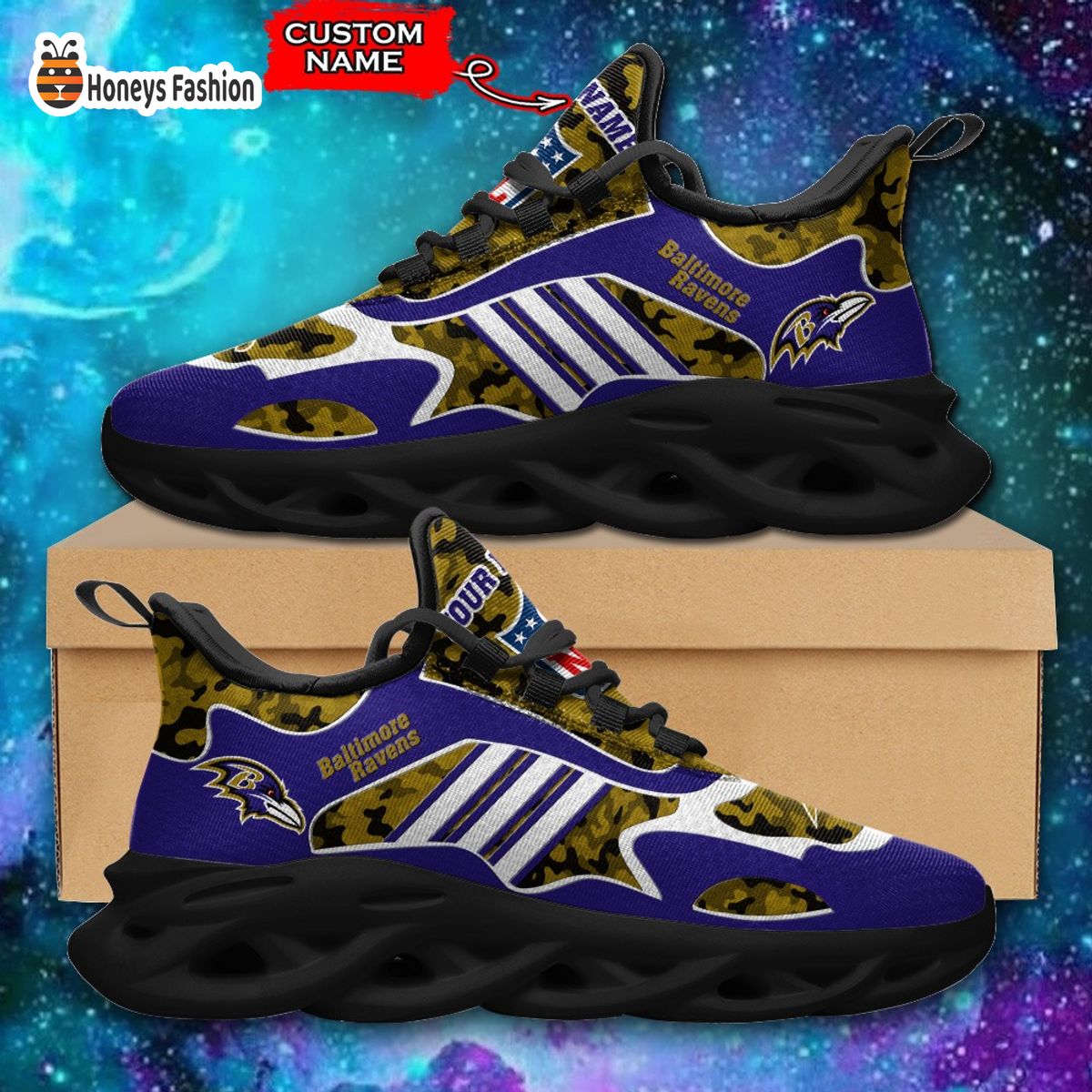 Baltimore Ravens NFL Adidas Personalized Max Soul Shoes