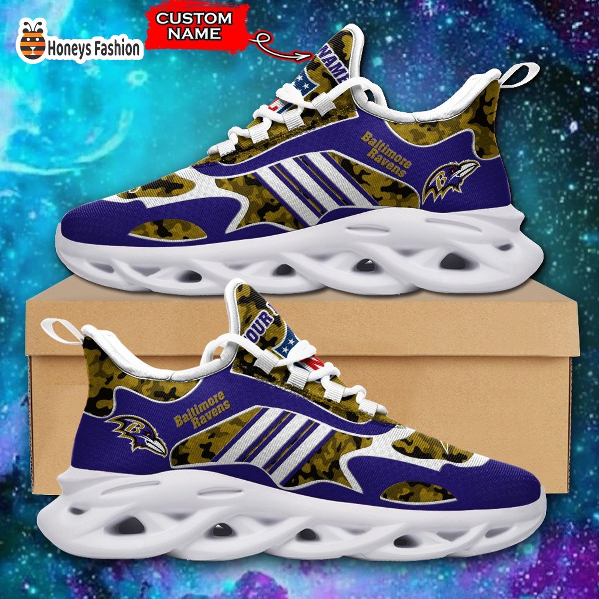 Baltimore Ravens NFL Adidas Personalized Max Soul Shoes