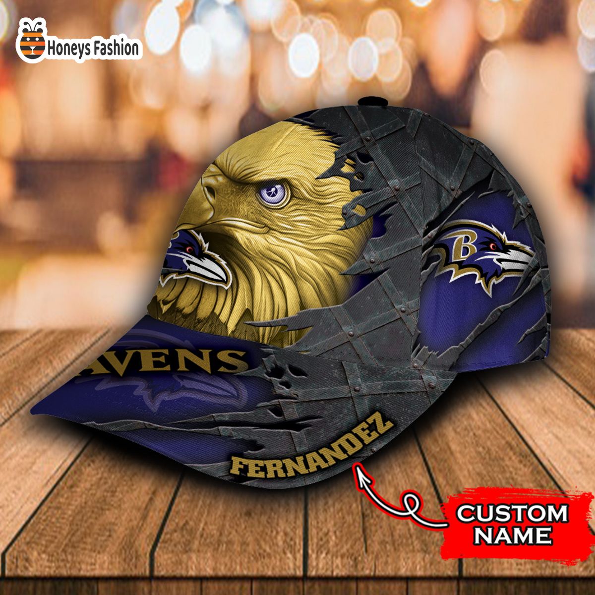 Baltimore Ravens NFL Eagle Custom Name Classic Cap
