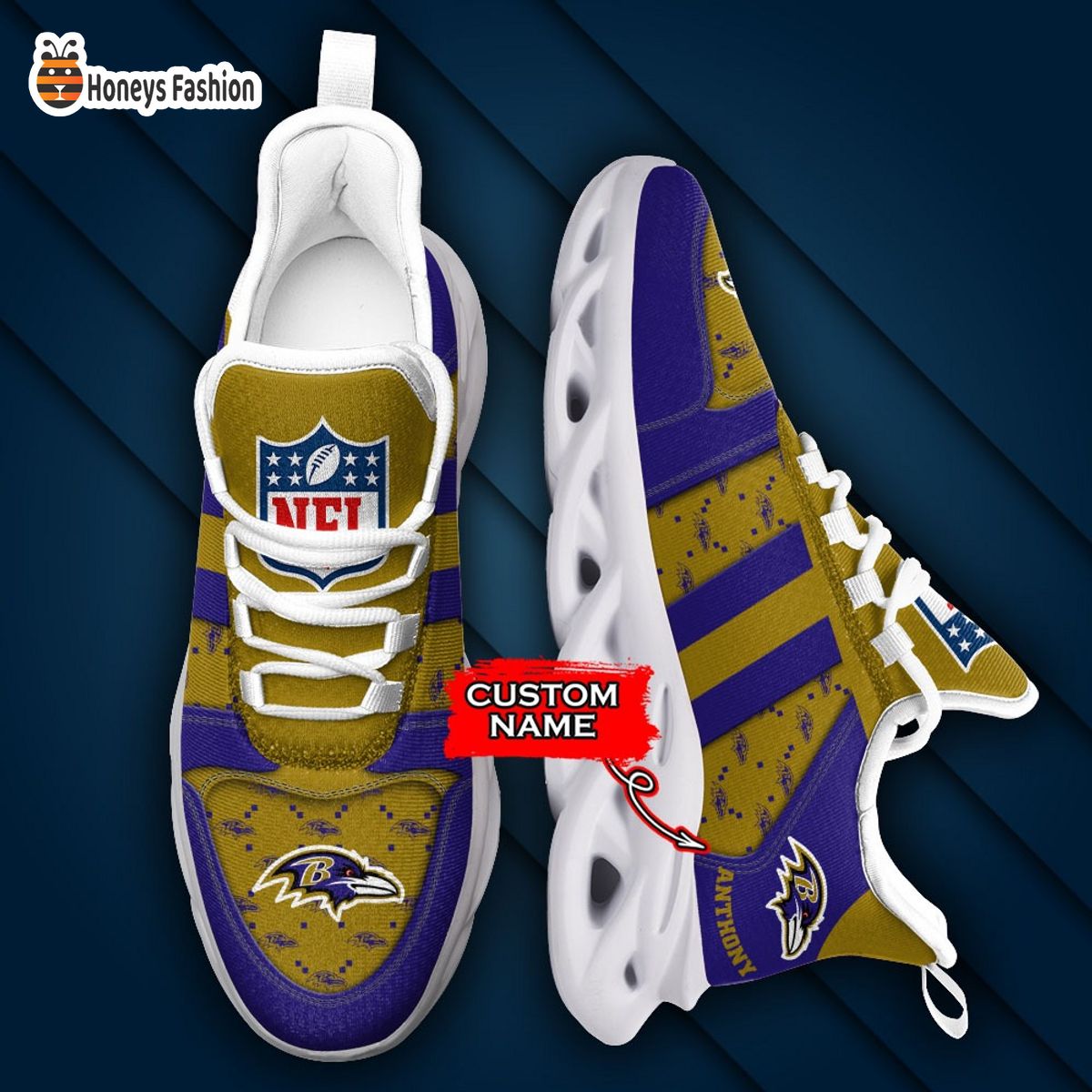 Baltimore Ravens NFL Gucci Personalized Max Soul Shoes