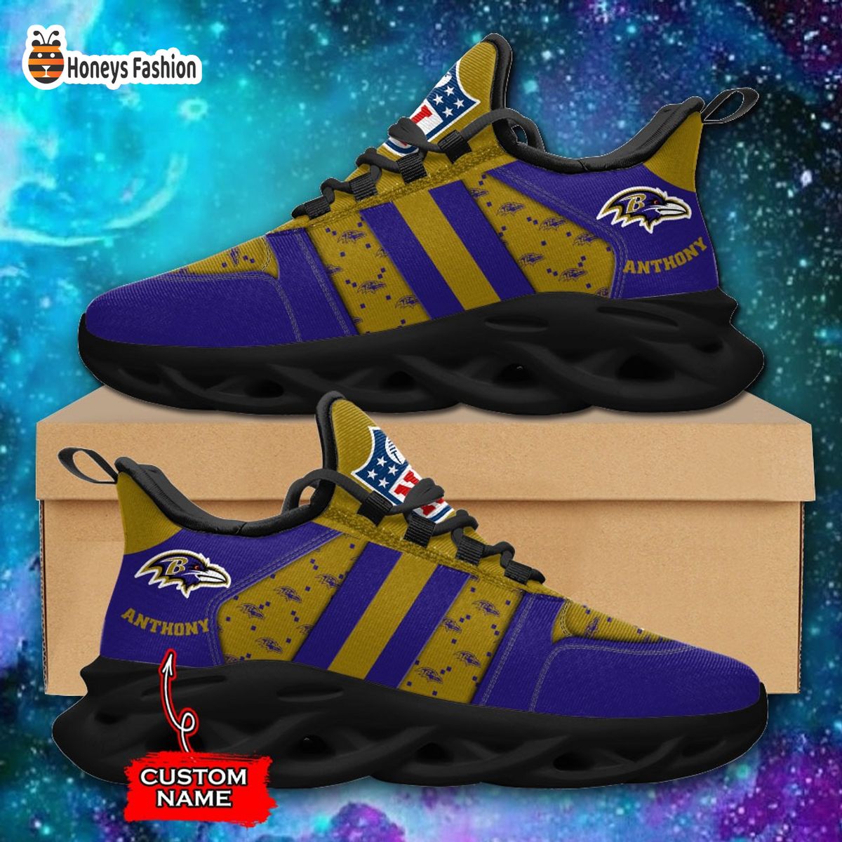 Baltimore Ravens NFL Gucci Personalized Max Soul Shoes