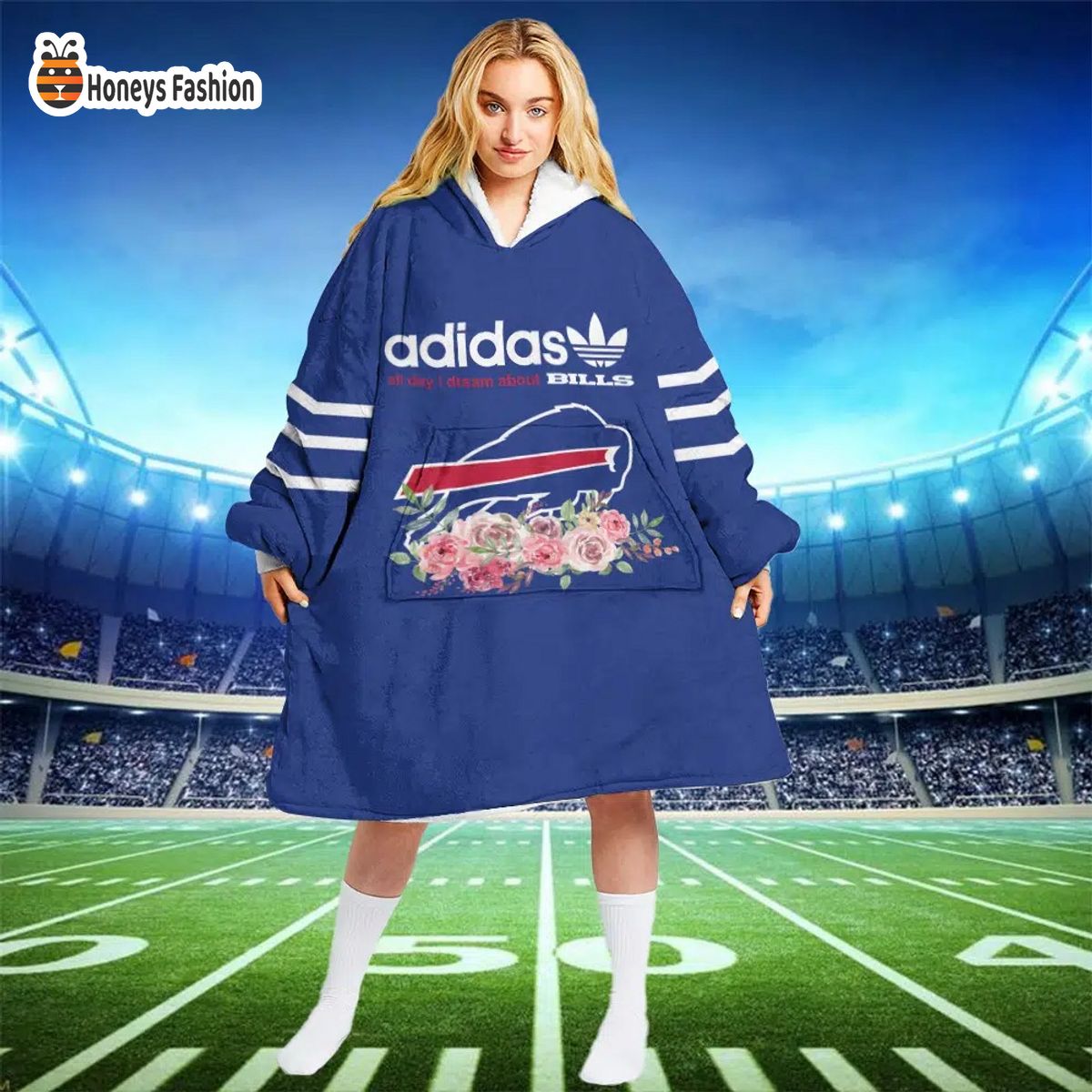 Buffalo Bills NFL Adidas all day i dream about Bills blanket hoodie