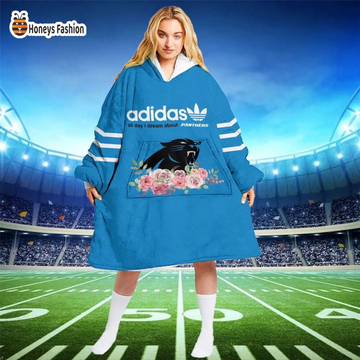 Carolina Panthers NFL Adidas all day i dream about Panthers blanket hoodie