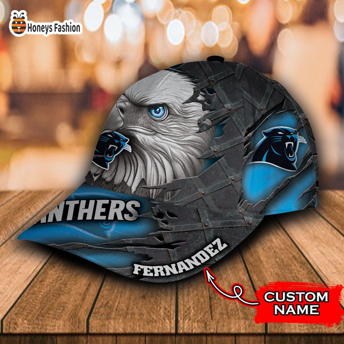 Carolina Panthers NFL Eagle Custom Name Classic Cap