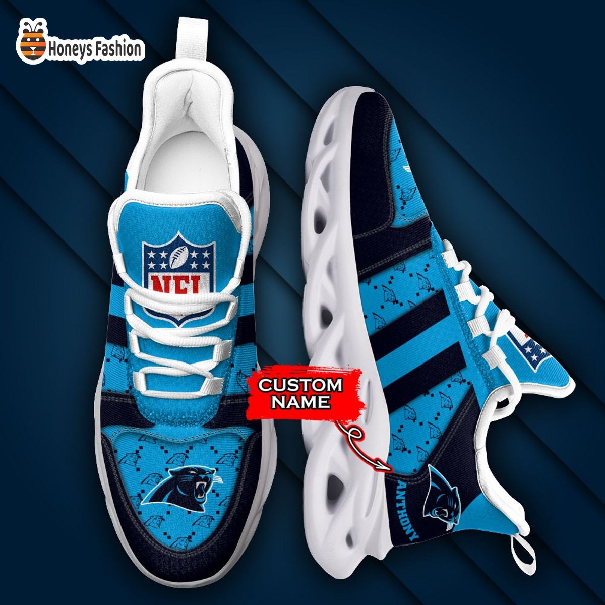 Carolina Panthers NFL Gucci Personalized Max Soul Shoes