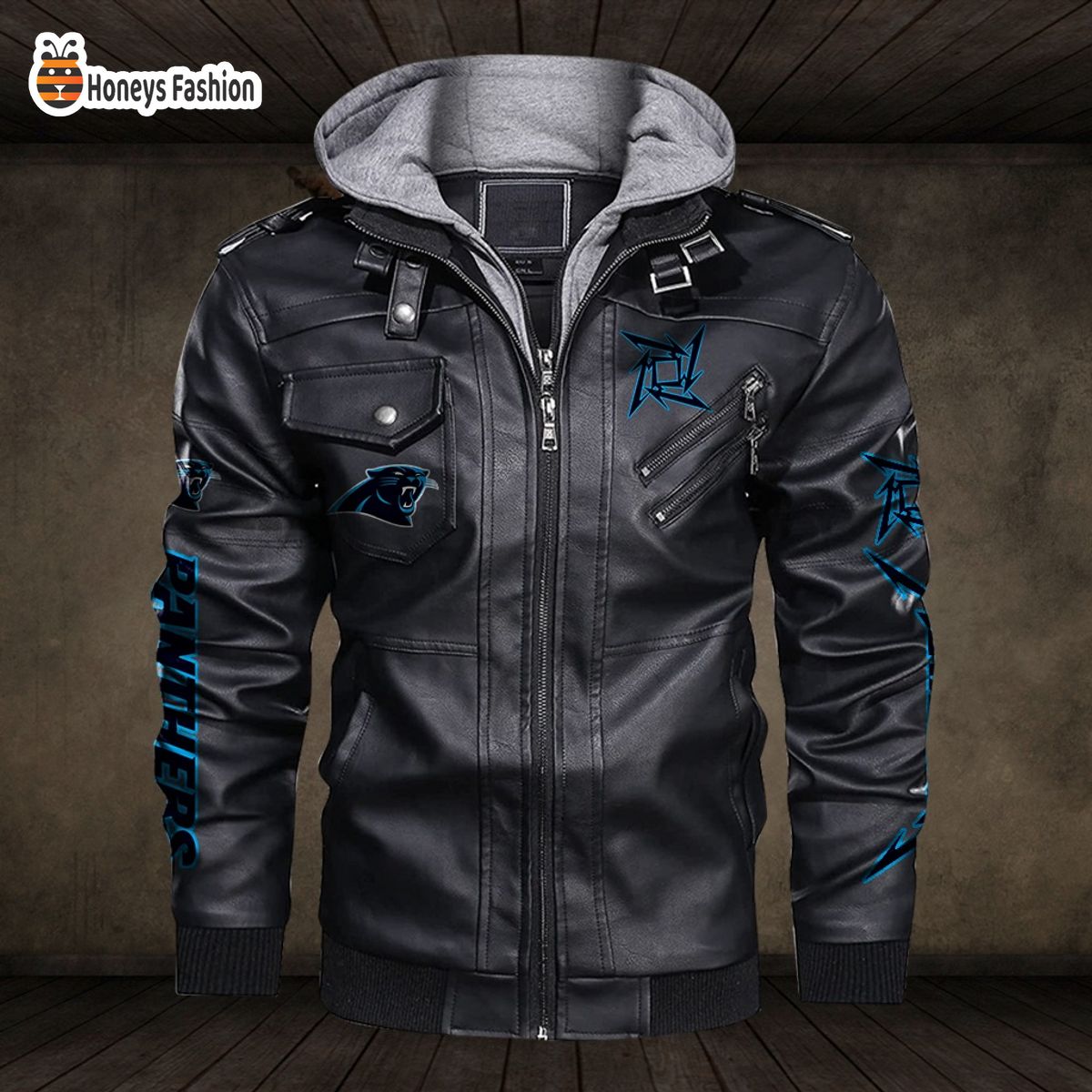 Carolina Panthers NFL Metallica 2D PU Leather Jacket