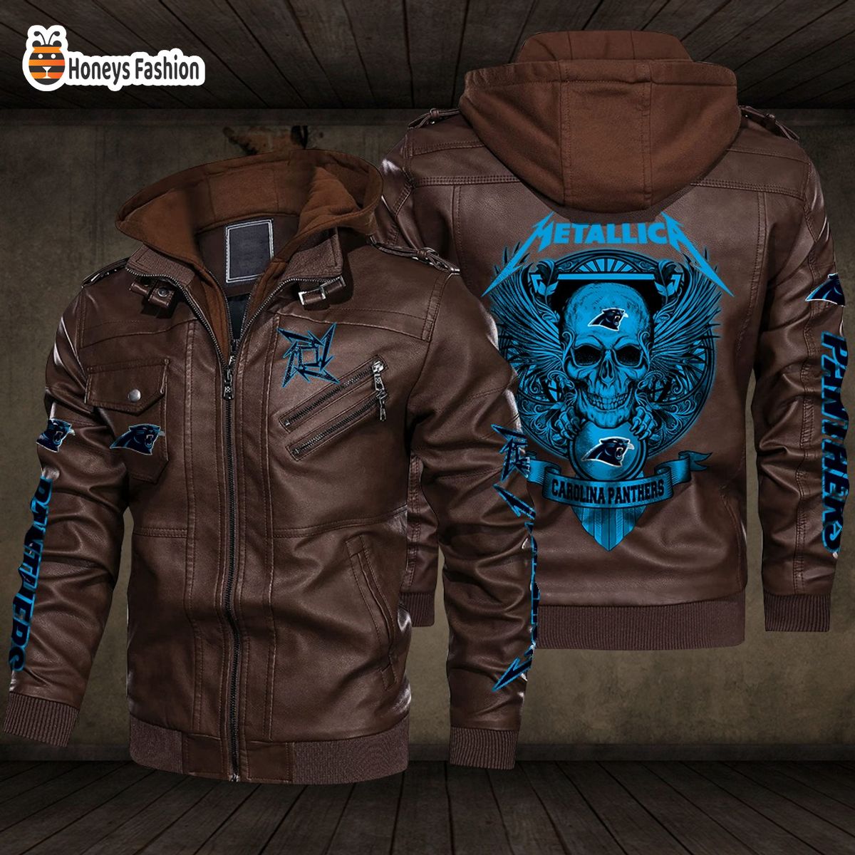 Carolina Panthers NFL Metallica 2D PU Leather Jacket