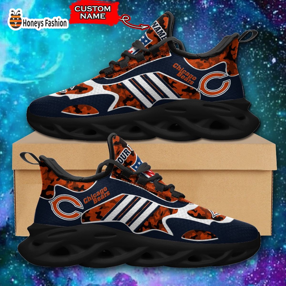Chicago Bears NFL Adidas Personalized Max Soul Shoes