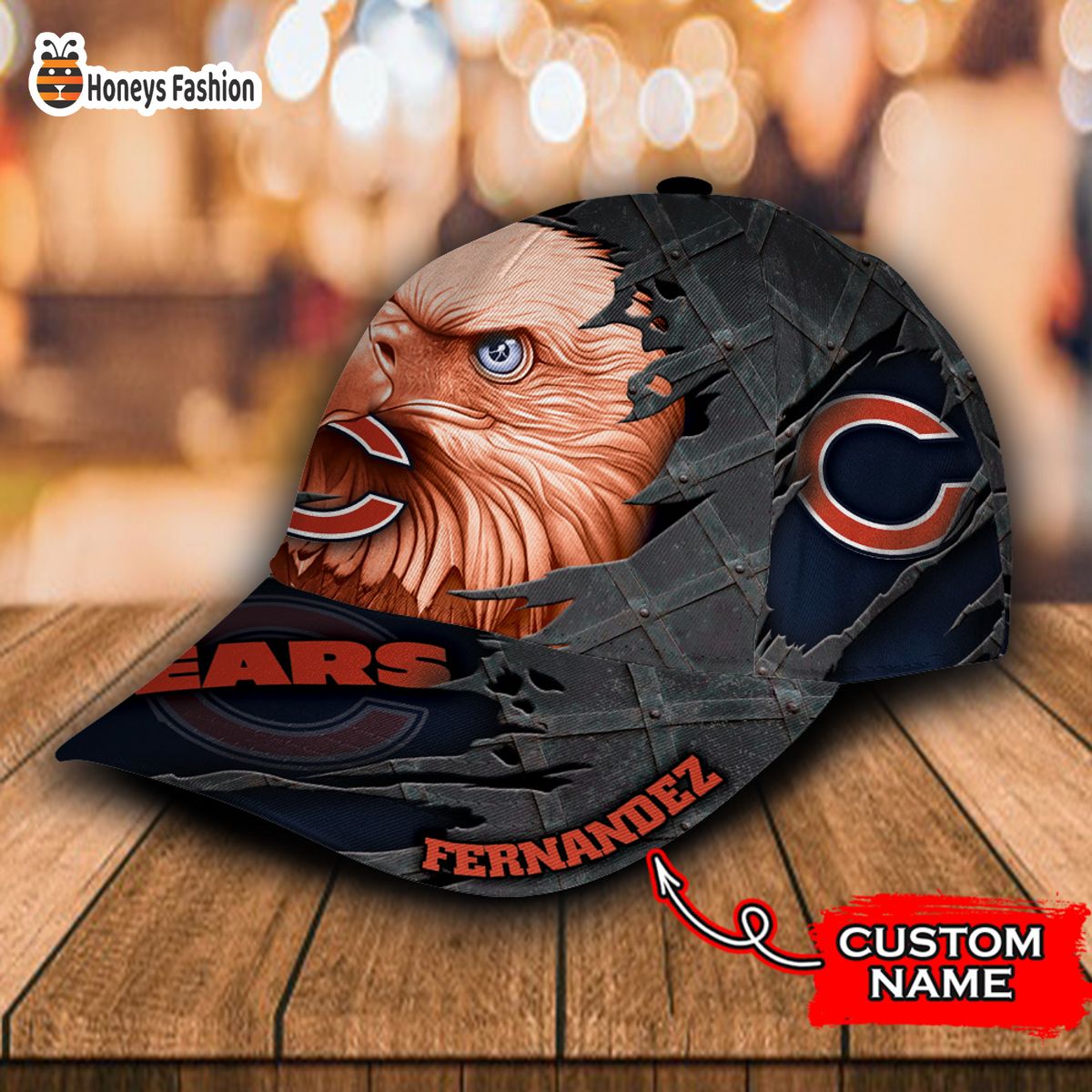 Chicago Bears NFL Eagle Custom Name Classic Cap
