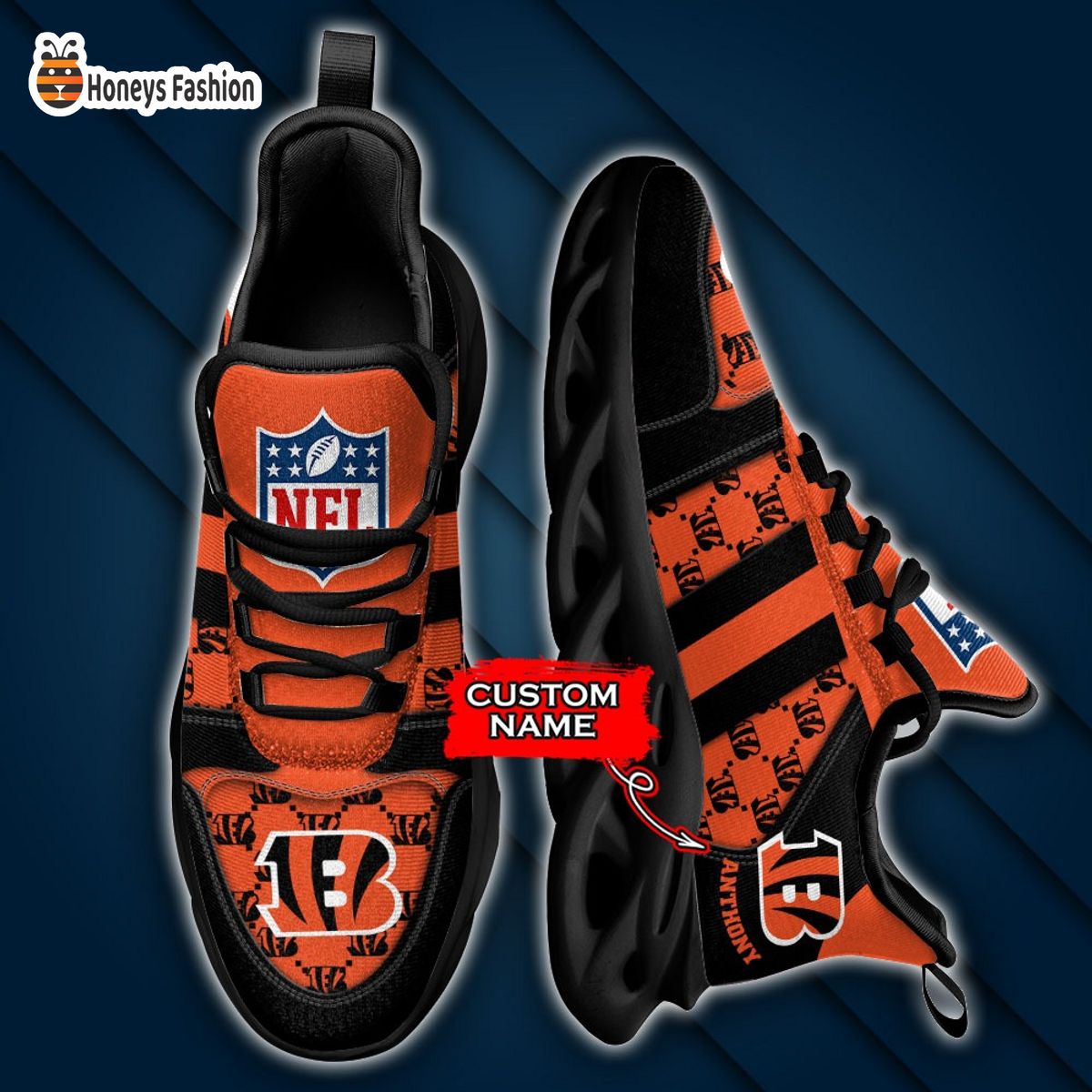 Cincinnati Bengals NFL Gucci Personalized Max Soul Shoes