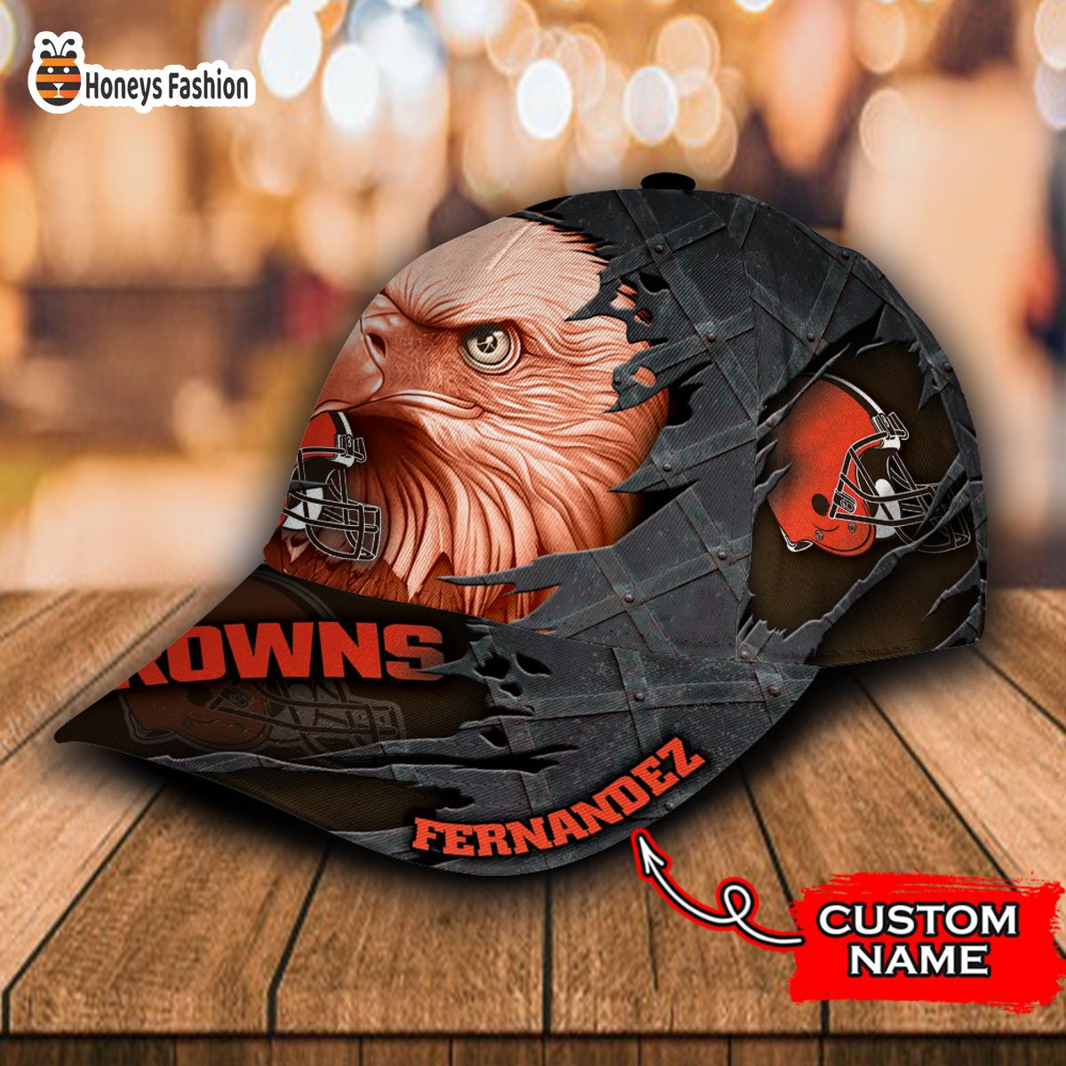 Cleveland Browns NFL Eagle Custom Name Classic Cap