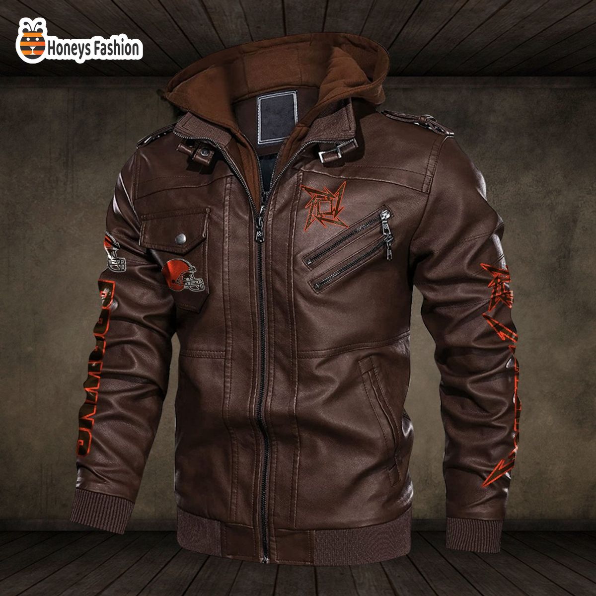 Cleveland Browns NFL Metallica 2D PU Leather Jacket