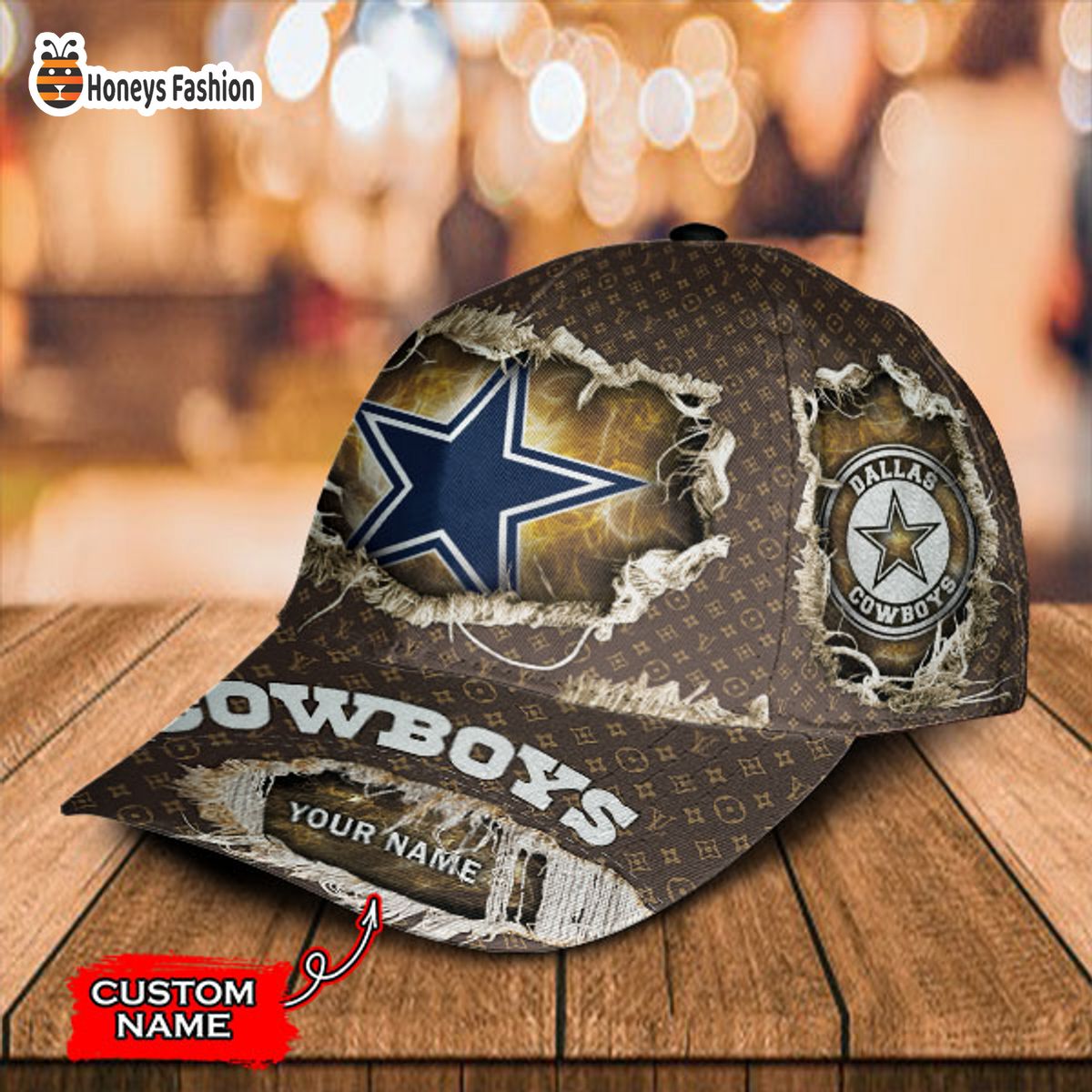Dallas Cowboys LV Louis Vuitton Custom Name Classic Cap