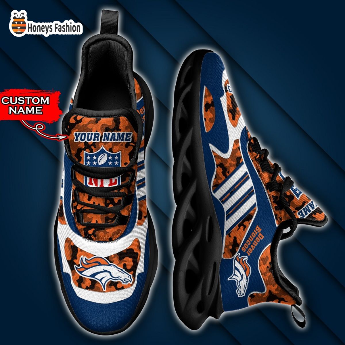Denver Broncos NFL Adidas Personalized Max Soul Shoes