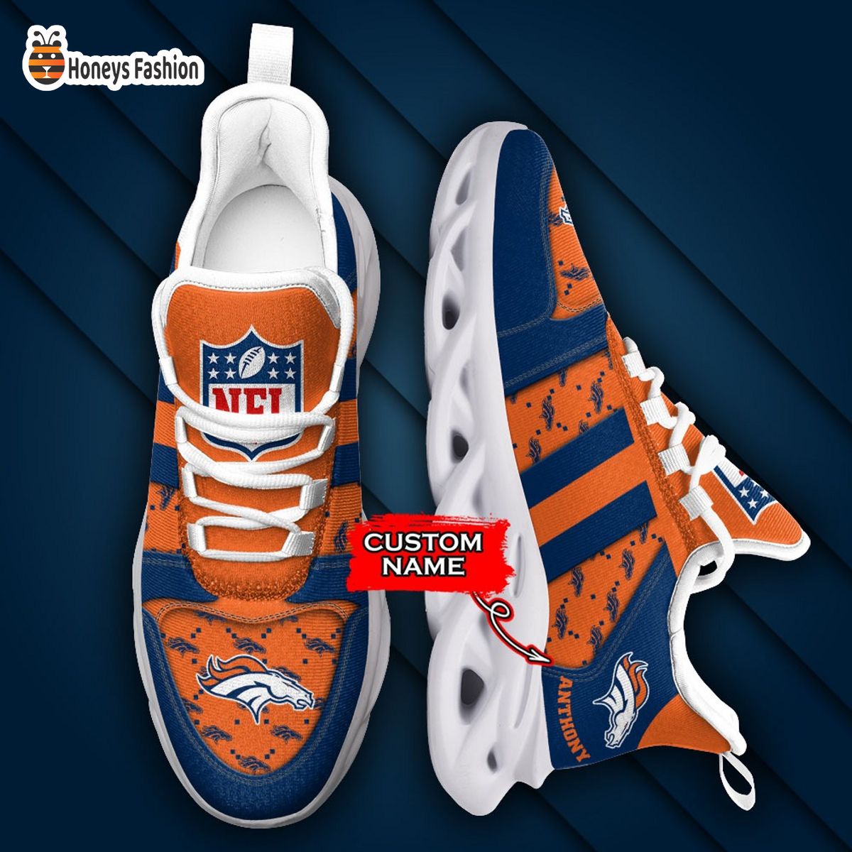 Denver Broncos NFL Gucci Personalized Max Soul Shoes