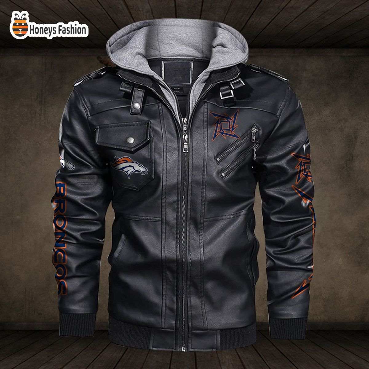 Denver Broncos NFL Metallica 2D PU Leather Jacket