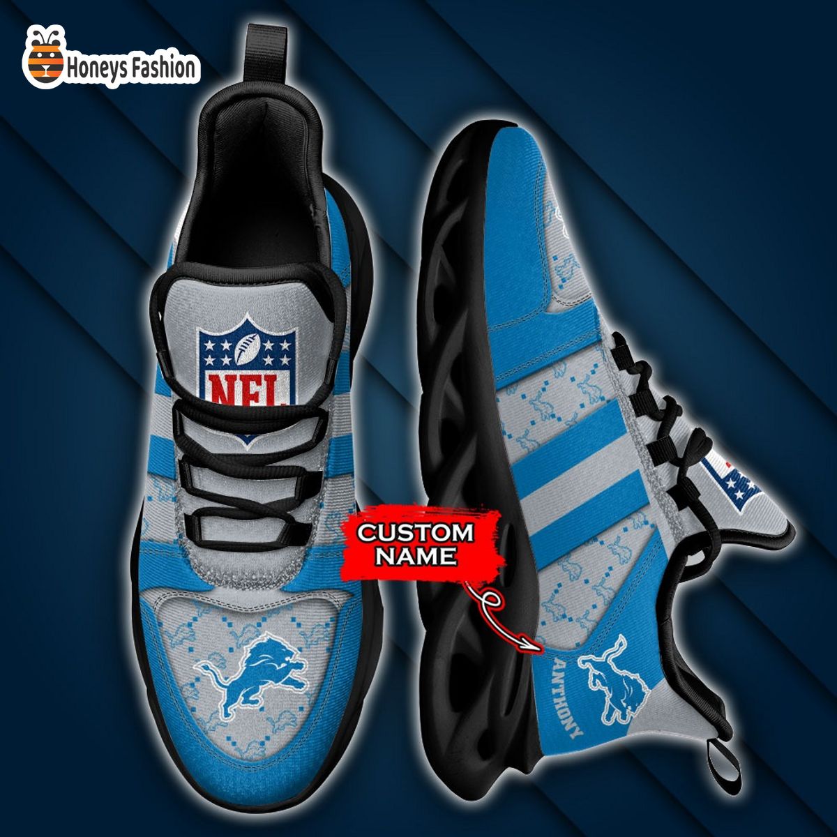 Detroit Lions NFL Gucci Personalized Max Soul Shoes