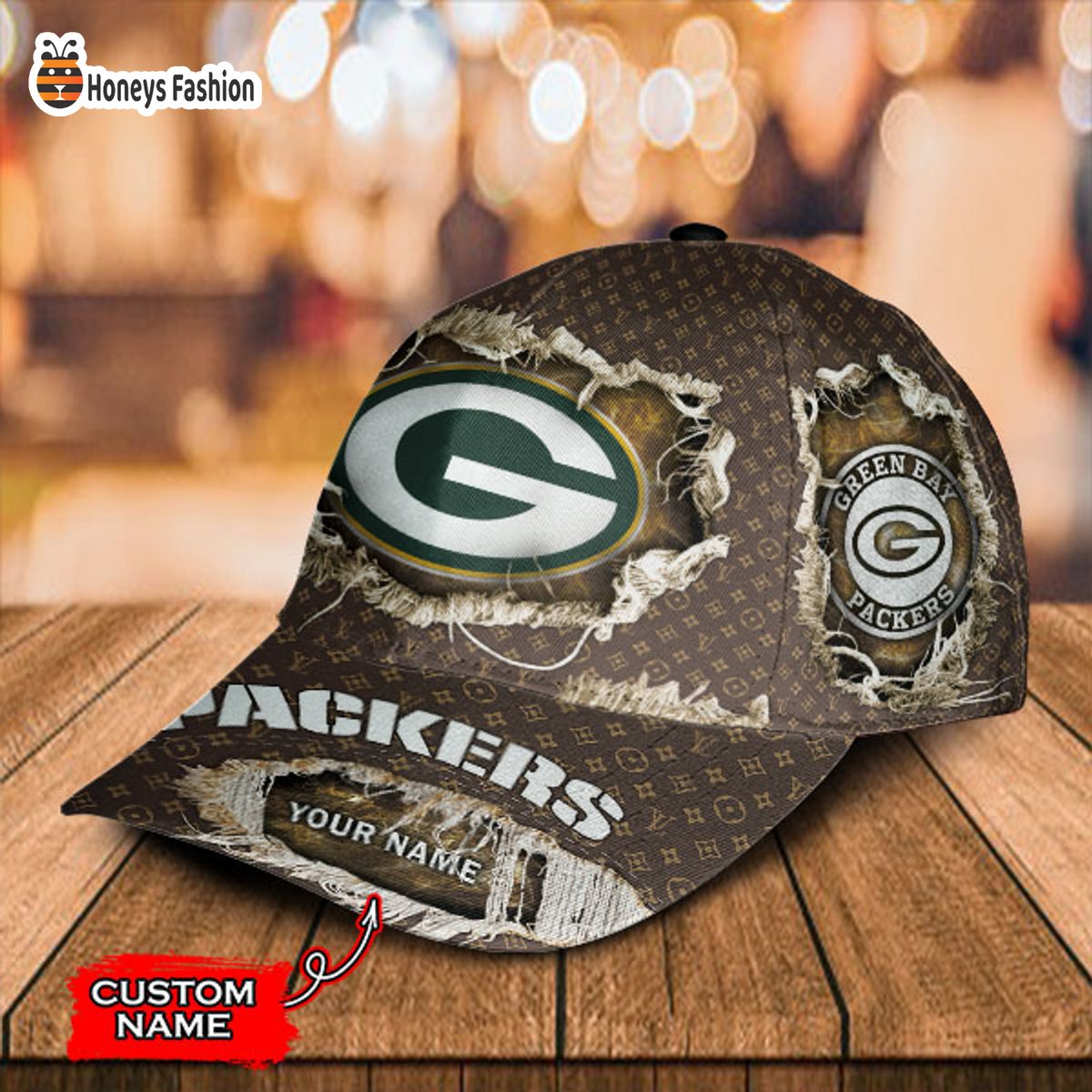 Green Bay Packers LV Louis Vuitton Custom Name Classic Cap