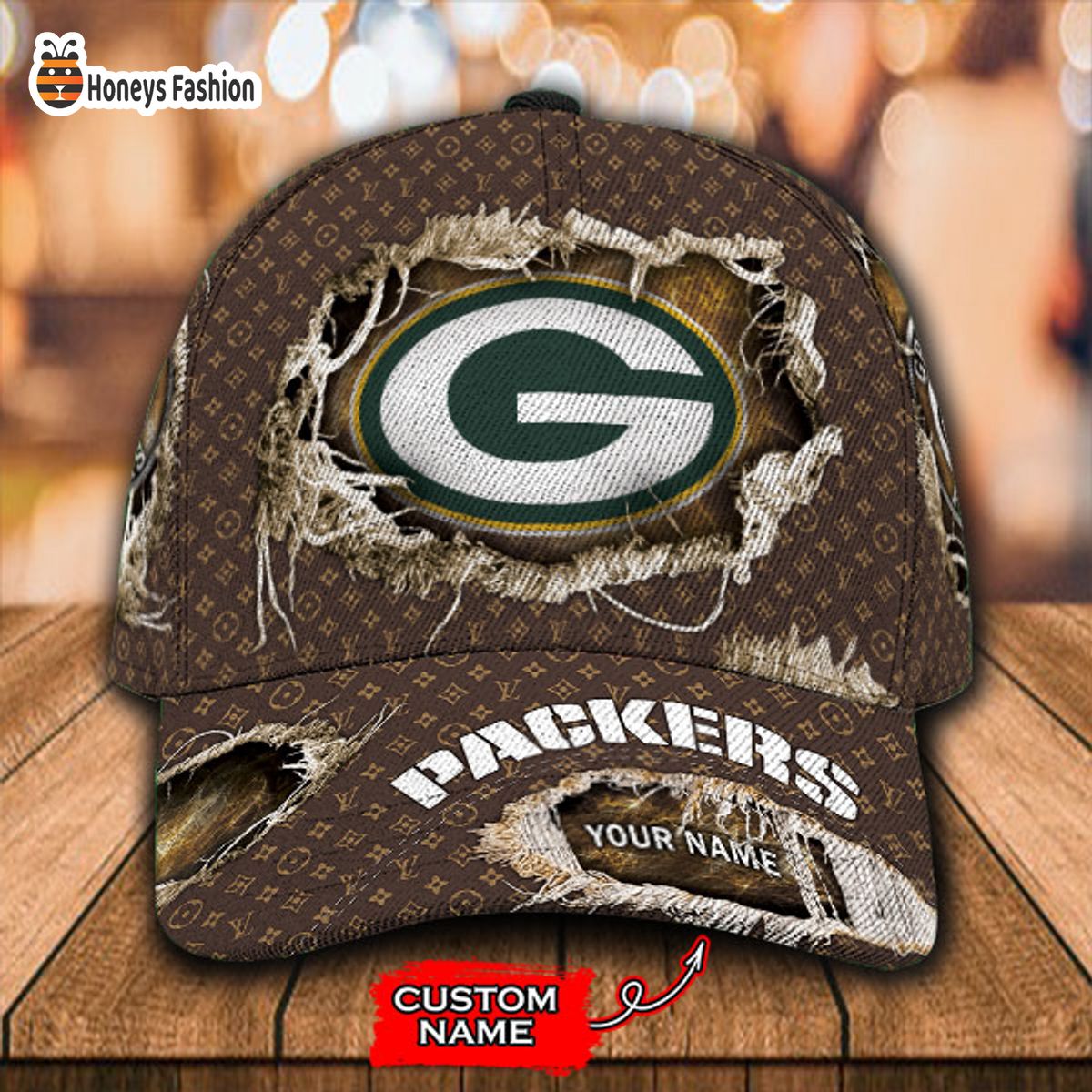 Green Bay Packers LV Louis Vuitton Custom Name Classic Cap