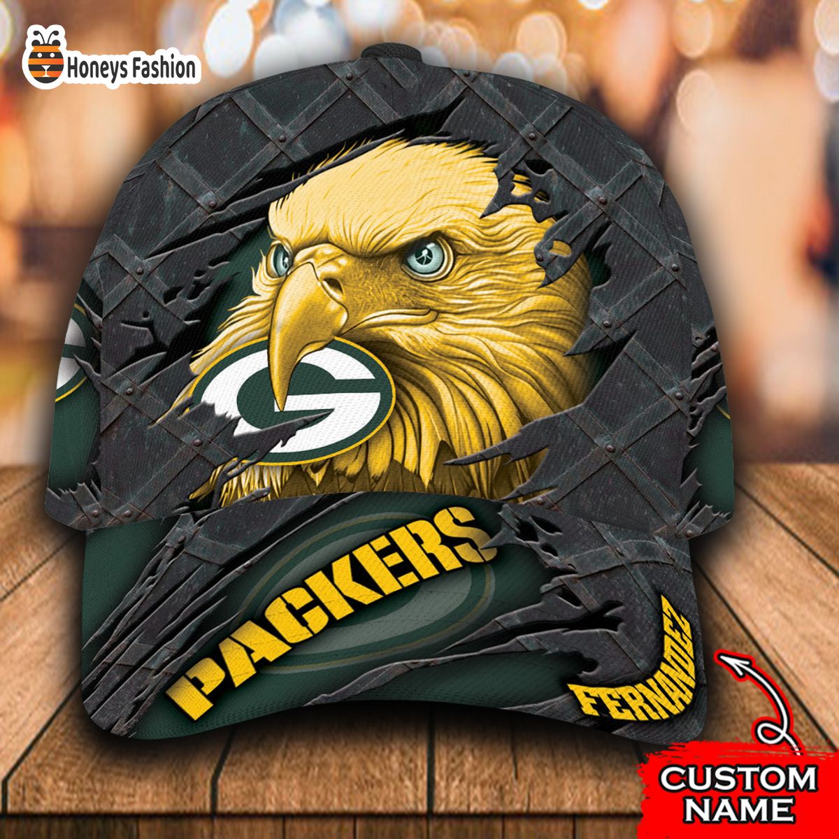 Green Bay Packers NFL Eagle Custom Name Classic Cap