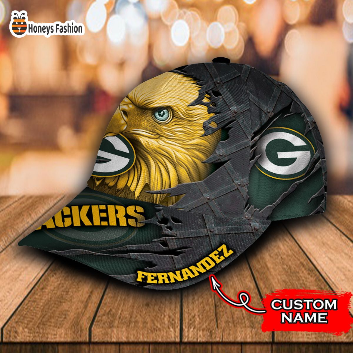 Green Bay Packers NFL Eagle Custom Name Classic Cap