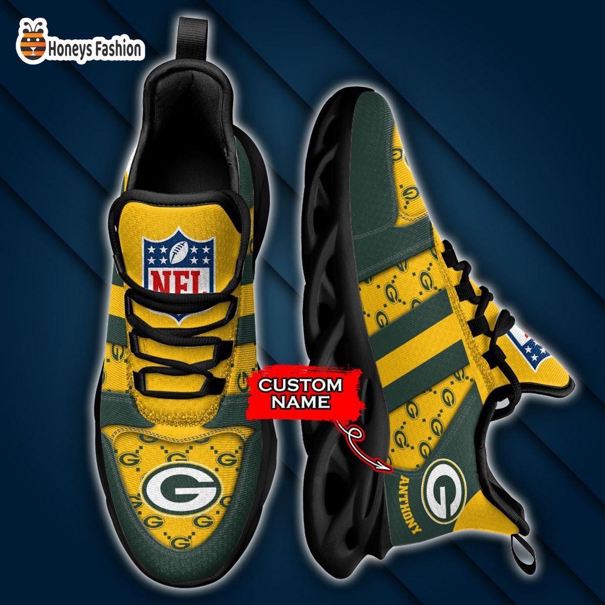 Green Bay Packers NFL Gucci Personalized Max Soul Shoes