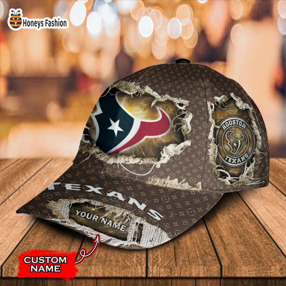 Houston Texans LV Louis Vuitton Custom Name Classic Cap
