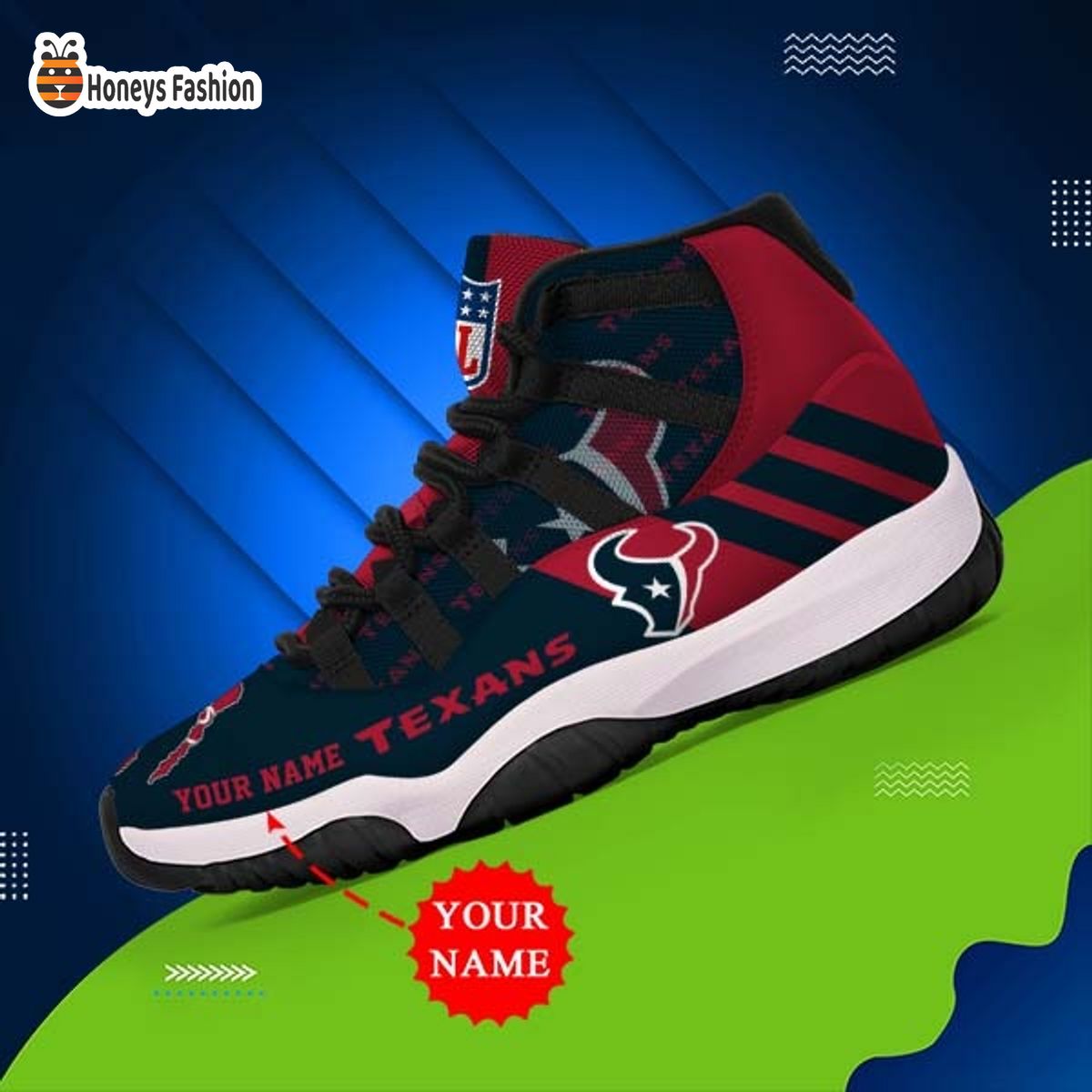 Houston Texans NFL Adidas Personalized Air Jordan 11 Shoes