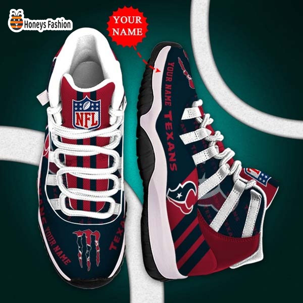 Houston Texans NFL Adidas Personalized Air Jordan 11 Shoes