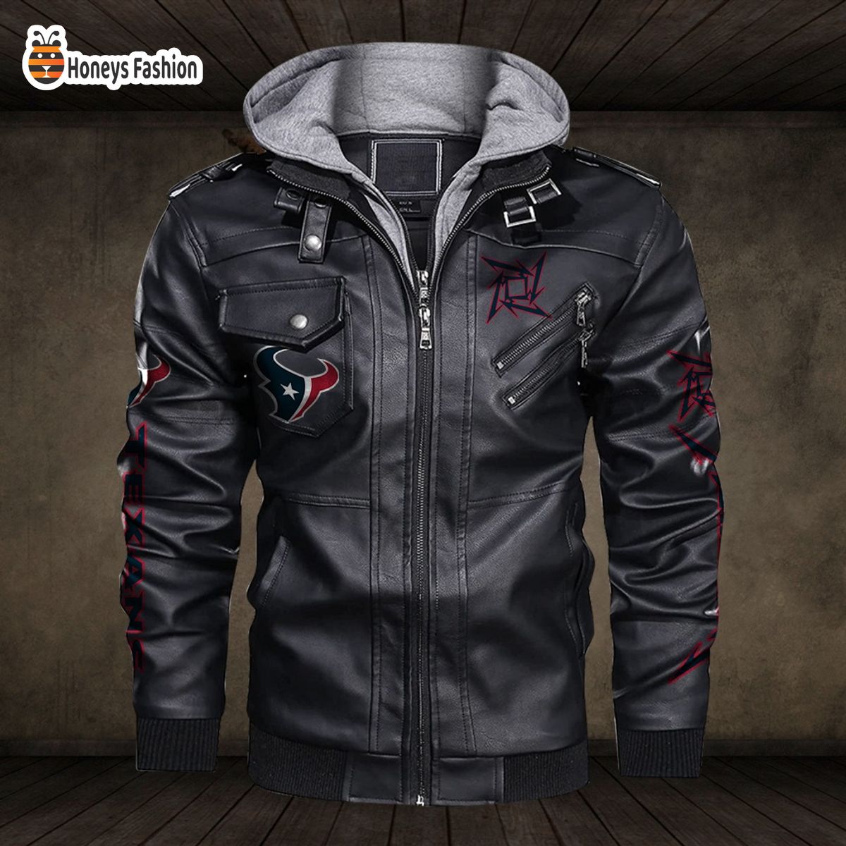 Houston Texans NFL Metallica 2D PU Leather Jacket