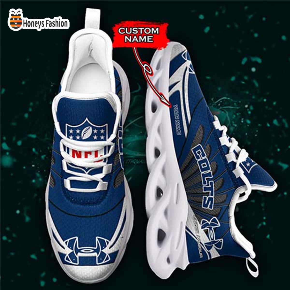 Indianapolis Colts Under Armour Custom Name Max Soul Sneaker