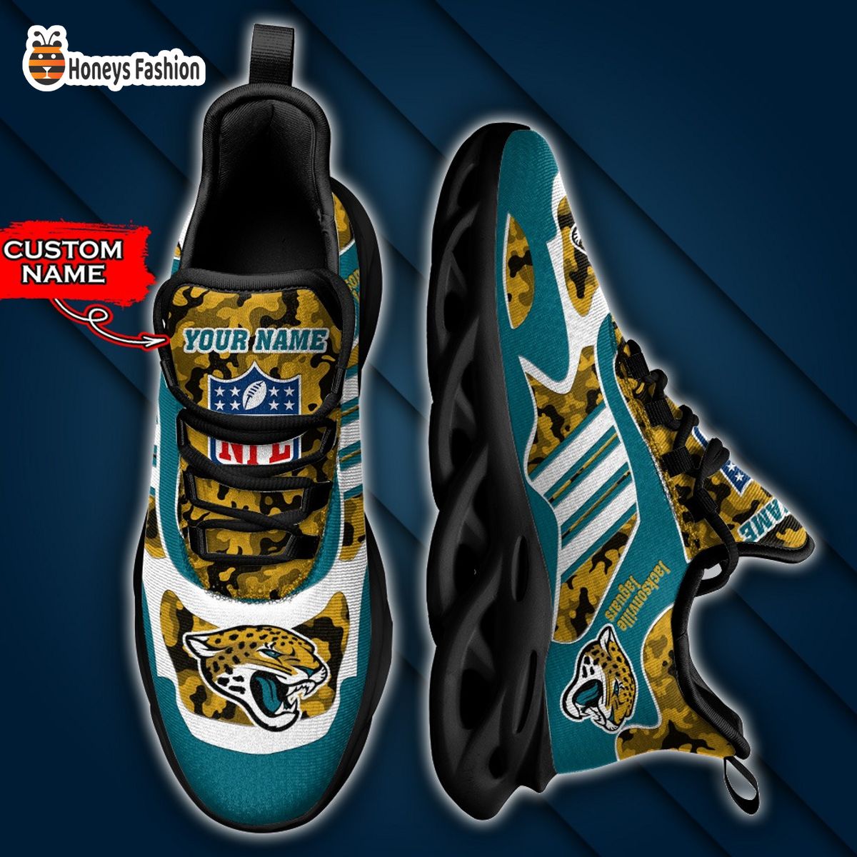 Jacksonville Jaguars NFL Adidas Personalized Max Soul Shoes
