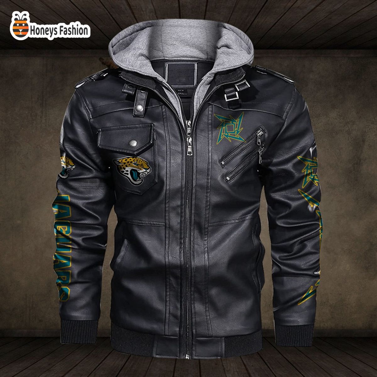 Jacksonville Jaguars NFL Metallica 2D PU Leather Jacket